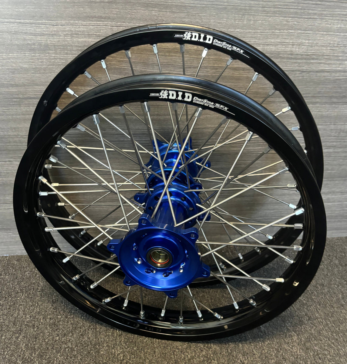 2014-2026 Yamaha YZ250F YZ450F Custom Wheel Set - Blue/Black - DID