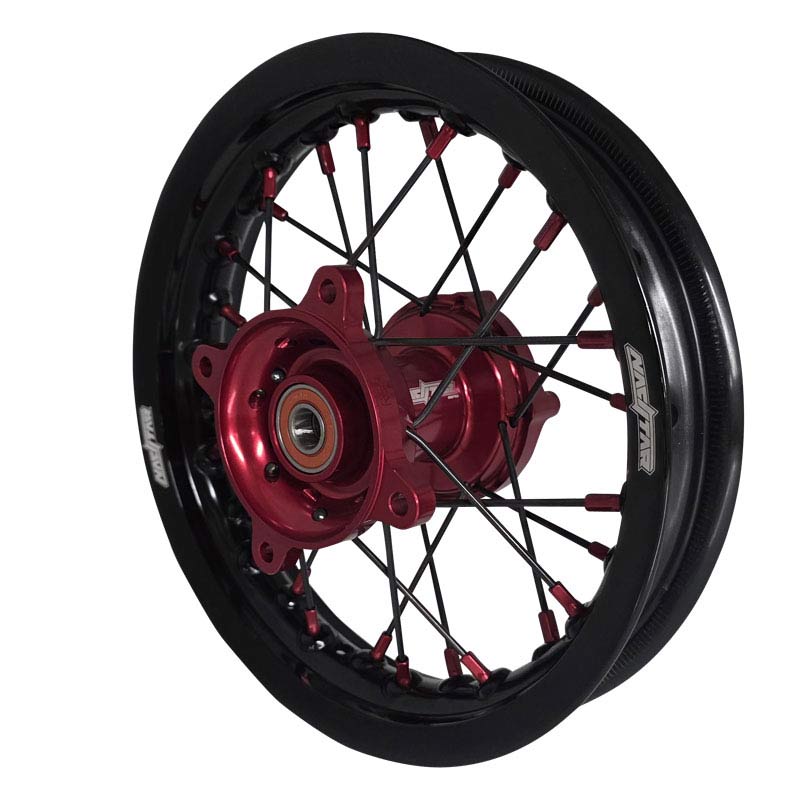 2021-2026 GasGas MC50 / MC-E5 Wheel Set Red/Black - Black Spokes