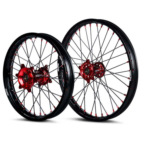 2014-2024 Honda CRF250R / 2013-2024 CRF450R Wheel Set Red/Black - Black Spokes