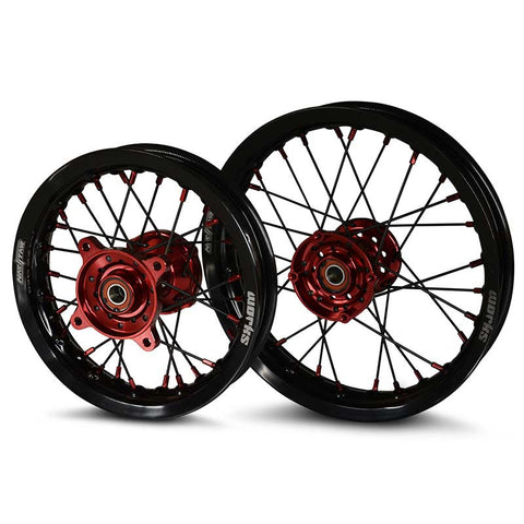 2021-2024 GasGas MC50 / MC-E5 Wheel Set Red/Black - Black Spokes