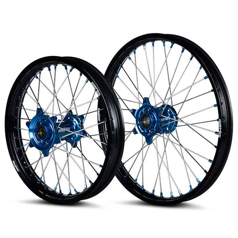 2014-2024 Husqvarna TC125-450 Wheel Set Blue/Black - Silver Spokes