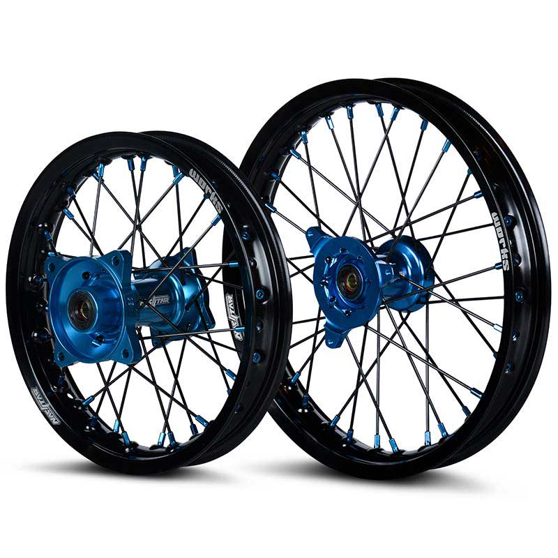 オフロードバイク用青ホイール　yz65 2018-2026 Yamaha YZ65 Wheel Set Blue/Black - Black Spokes – NACSTARUSA