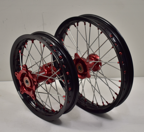 2021-2024 GasGas MC65 Wheel Set Red/Black - Silver Spokes