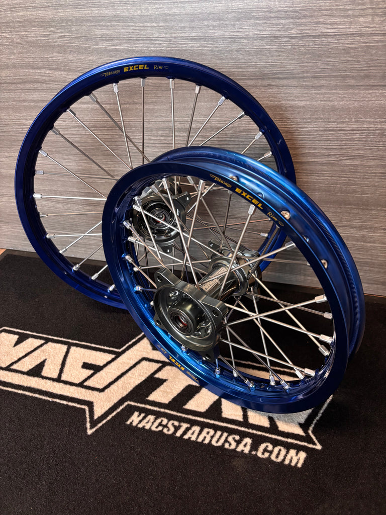 Blue Excel Rims 2002-2026 Yamaha YZ85 CUSTOM Wheel Set - Gun Metal/Blue - EXCEL Rims ...