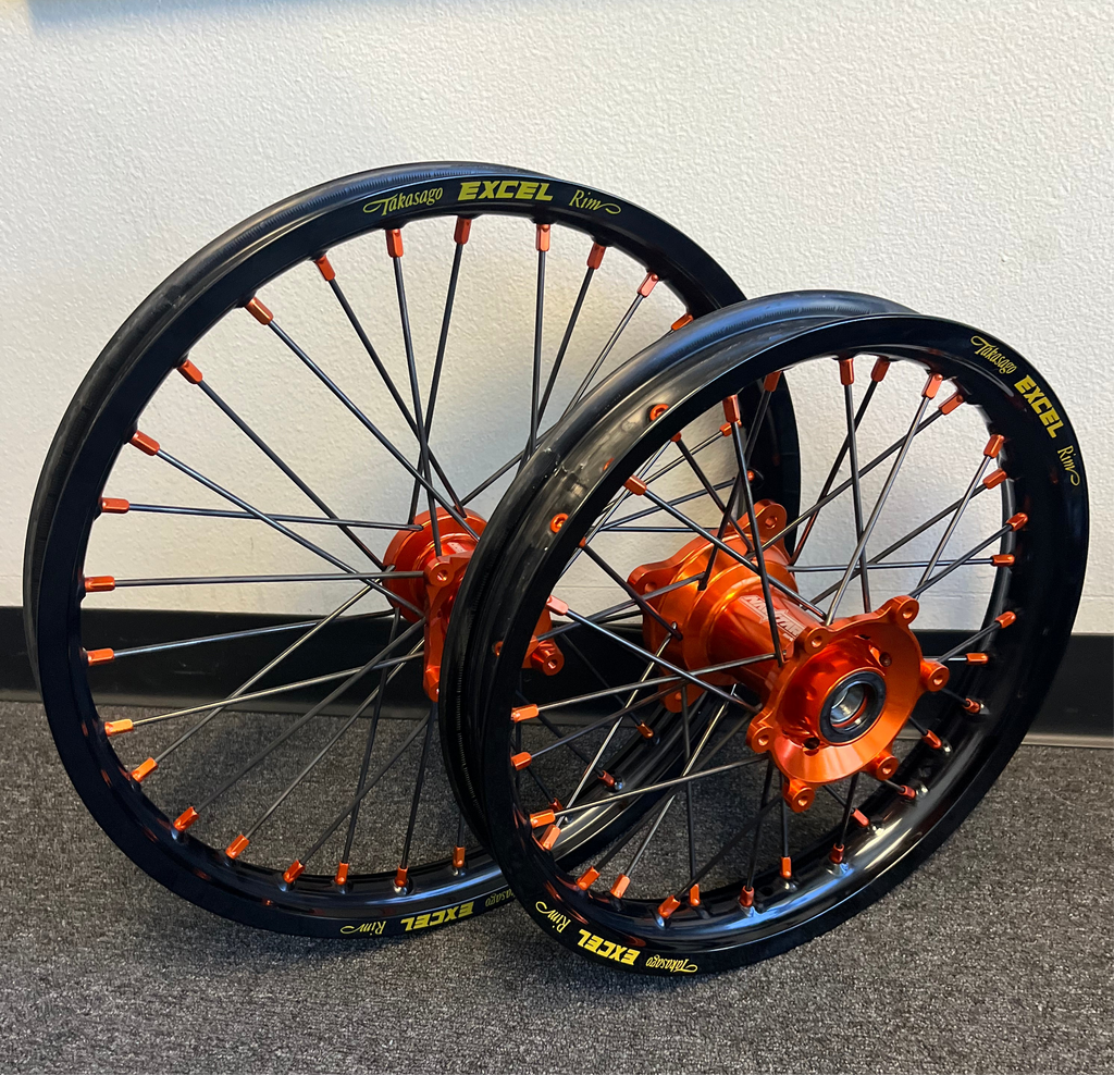 2021-2024 KTM/Husky/GasGas 85 Custom Wheel Set Orange/Black - Black Sp ...