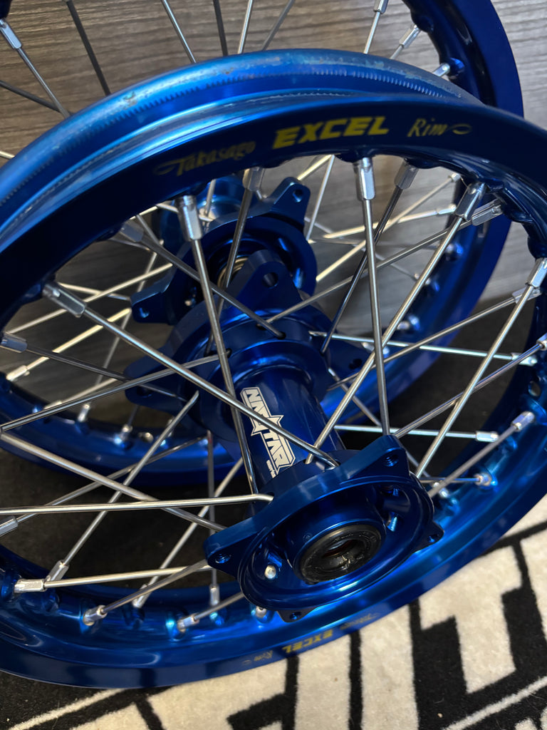 2018-2026 Yamaha YZ65 CUSTOM Wheel Set - Blue EXCEL Rims – NACSTARUSA 2018-2026 Yamaha YZ65 CUSTOM Wheel Set - Blue EXCEL Rims – NACSTARUSA