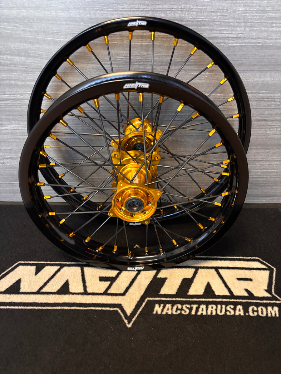 2002-2026 Yamaha YZ85 / Suzuki RM85 Wheel Set Gold/Black - Black Spoke ...