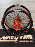 2003-2026 KTM 125-450 Custom Wheel Set - Orange/Black - Black Spokes - DID STX Rims