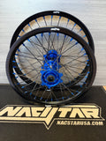 Surron ultra bee wheels in blue and black size 18" rear and 21" Front