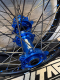 Surron ultra bee wheels in blue and black size 18" rear and 21" Front