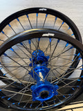 Surron ultra bee wheels in blue and black size 18" rear and 21" Front