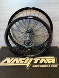Surron ultra bee wheels in grey and black size 18" rear and 21" Front