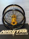 Surron ultra bee wheels in gold and black size 18" rear and 21" Front