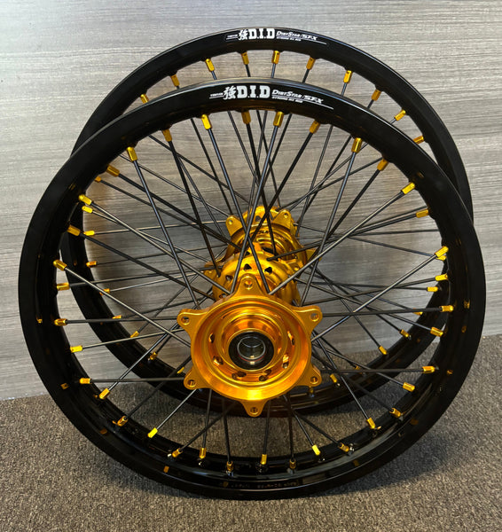 2003-2026 KTM/Husky/GasGas 125-450 Custom Wheel Set - Gold/Black