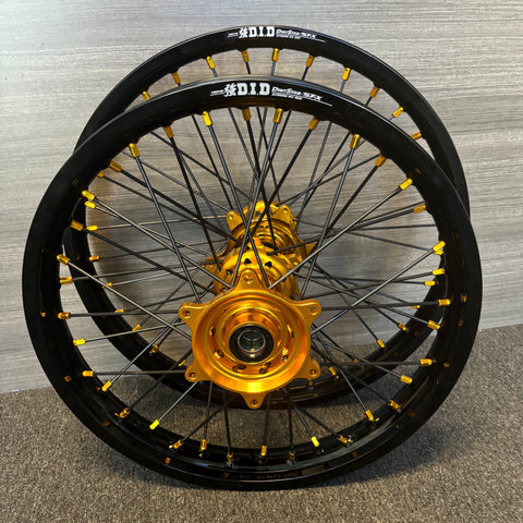 2014-2025 Yamaha YZ250F YZ450F Custom Wheel Set - Gold/Black - DID STX Rims