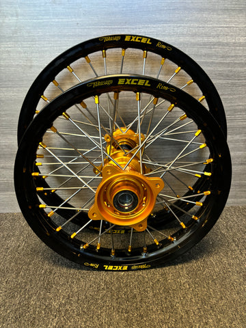 2021-2024 KTM/Husky/GasGas 85 Custom Wheel Set Gold/Black - Excel Rims