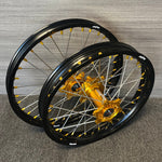 2014-2023 Husqvarna TC125-450 Wheel Set Gold/Black - Silver Spokes