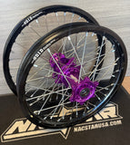 Triumph TF 250 / TF 450 - Nacstar Works Custom Wheel Set - Purple/Black - DID STX Rims