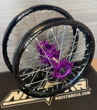 2003-2026 KTM/Husky/GasGas 125-450 Custom Wheel Set - Purple/Black - DID STX Rims