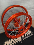 2003-2026 KTM 125-450  Wheel Set Orange - Silver Spokes - 18/21" - BLEMISH