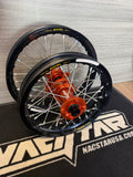 2025-2026 KTM/HUSKY/GASGAS 65 Nacstar Works PRO Custom Wheel Set Orange/Black - Excel Rims
