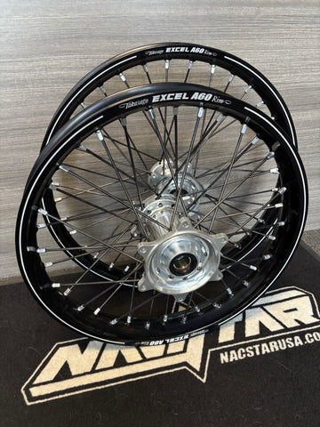 Stark Varg - Nacstar Works Custom Wheel Set - Silver/Black - Black Spokes - Excel A60