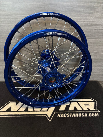 2014-2025 Yamaha YZ250F YZ450F Custom Wheel Set - Blue/Blue - DID STX Rims