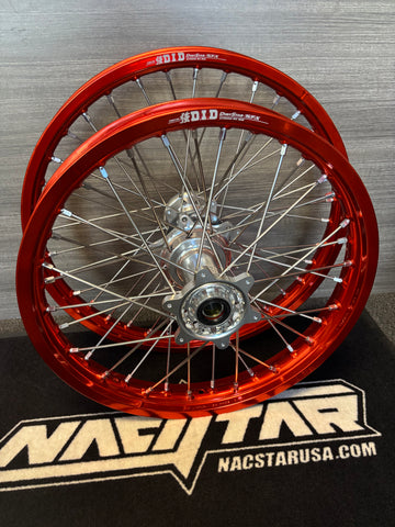 2003-2025 KTM 125-450 Custom Wheel Set - Orange/Silver - DID STX Rims