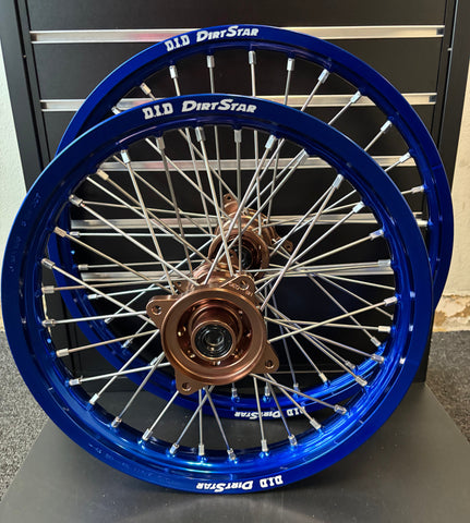 2002-2025 Yamaha YZ85 CUSTOM Wheel Set Magnesium/Silver - Blue DID Rims