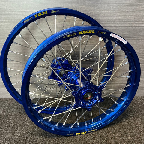 2014-2024 Yamaha YZ250F YZ450F Custom Wheel Set - Blue/Blue - Excel Rims