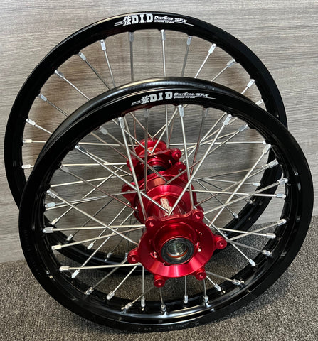 2021-2024 GasGas MC85 Custom Wheel Set Red/Black - DID Dirtstar ST-X