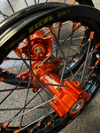 2016-2024 KTM SX65 Custom Wheel Set Excel - Orange/Black - Black Spokes