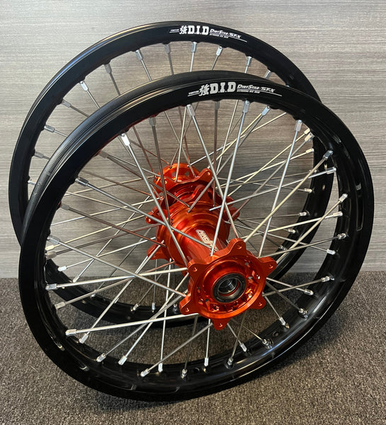 2003-2026 KTM 125-450 Custom Wheel Set - Orange/Black - DID STX
