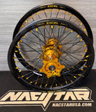 2003-2026 KTM 125-450 Custom Wheel Set - Gold/Black - Black Spokes - Excel Takasago Rims