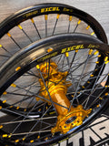 2014-2026 Yamaha YZ250F YZ450F Custom Wheel Set - Gold/Black - Black Spokes - Excel Rims
