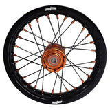 2015-2026 KTM SX50 / SX-E5 Wheel Set Orange/Black - Black Spokes