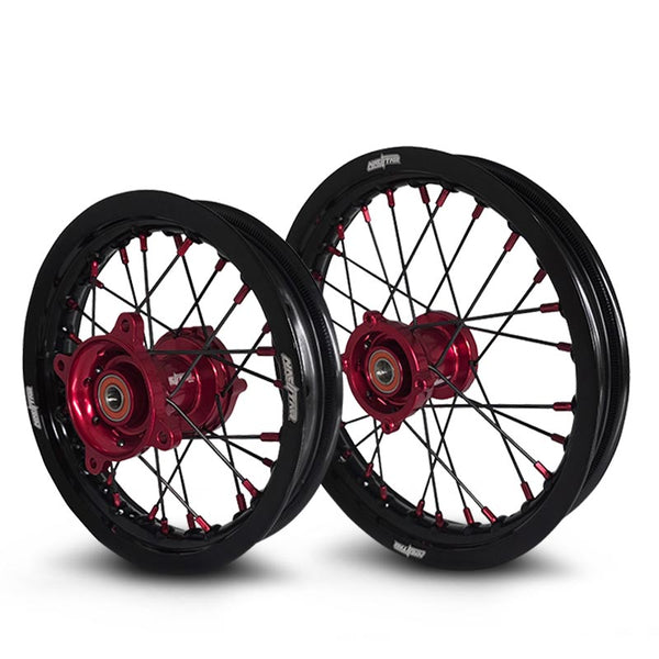 2021-2026 GasGas MC50 / MC-E5 Wheel Set Red/Black - Black Spokes