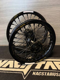 Nacstar wheel set for cobra CX 65 with Black hubs and black excel rims including spacers hubs are made from 6082 aluminum