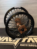 Nacstar wheel set for cobra CX 65 with magnesiuj hubs and black excel rims including spacers hubs are made from 6082 aluminum