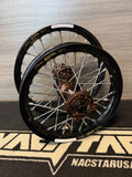 Nacstar wheel set for cobra CX 65 with magnesiuj hubs and black excel rims including spacers hubs are made from 6082 aluminum