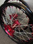 2002-2007 CR125R / CR250R Wheel Set Red/Black - Silver Spokes