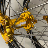 2007-2024 Suzuki RMZ250 / 2005-2024 RMZ450 Wheel Set Gold/Black - Silver Spokes