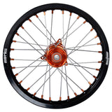 2016-2023 KTM SX65 Wheel Set Orange/Black - Silver Spokes