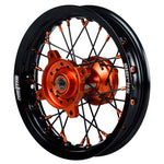 2015-2024 KTM SX50 / SX-E5 Wheel Set Orange/Black - Black Spokes