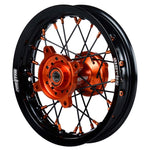 2015-2023 KTM SX50 / SX-E5 Wheel Set Orange/Black - Black Spokes