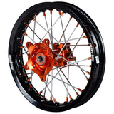 2016-2023 KTM SX65 Wheel Set Orange/Black - Silver Spokes