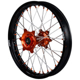 2003-2023 KTM SX125-450 Wheel Set Orange/Black - Silver Spokes