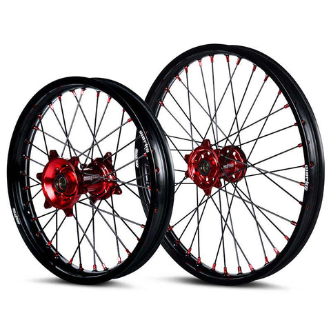 2014-2025 Honda CRF250R / 2013-2025 CRF450R Wheel Set Red/Black - Black Spokes