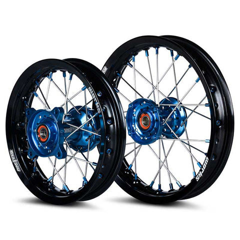 2017-2024 Husqvarna TC50 / EE5 Wheel Set Blue/Black - Silver Spokes