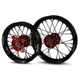 2021-2023 GasGas MC50 / MC-E5 Wheel Set Red/Black - Black Spokes